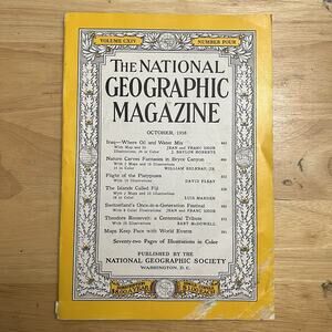 Vintage National Geographic October 1958 Iraq Bryce Canyon Platypus Fuji Rooseve